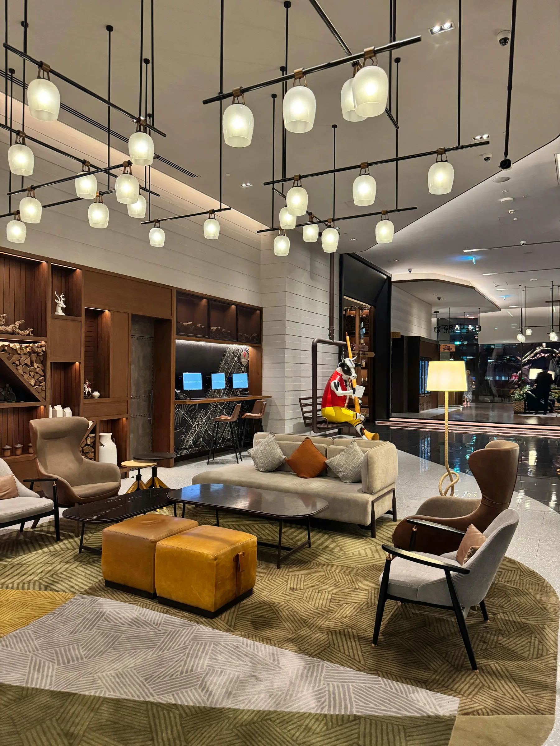 Contemporary hotel lobby interior
